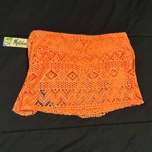 Malibu swim tube top salmon orange color